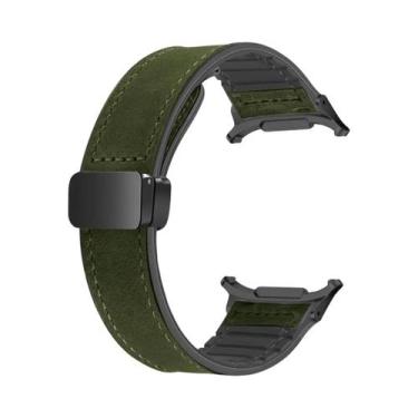 Imagem de Pulseira Magnética De Couro E Silicone De 47mm Para Samsung Galaxy Wat