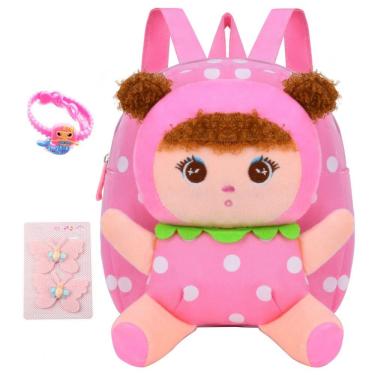 Imagem de Mochila infantil Suerico com boneca de pelúcia destacável em lona, para crianças de 1 a 5 anos