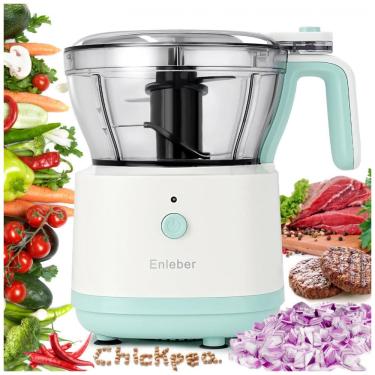 Imagem de Processador de Alimentos Elétrico Enleber Branco e verde 1L 200W 110V