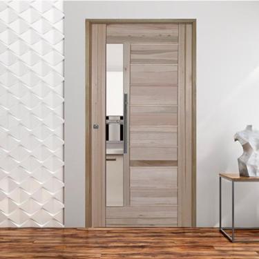 Imagem de Kit Porta de Madeira BBB 210x110cm Batente 11cm Fechadura Rolete Rodam