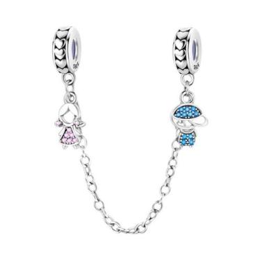 Imagem de Pulseira Feminina De Prata 925 Com Berloques De Café E Corrente De Seg