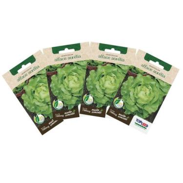 Imagem de 4X Sementes de Alface Aurélia (Manteiga) TOPSEED