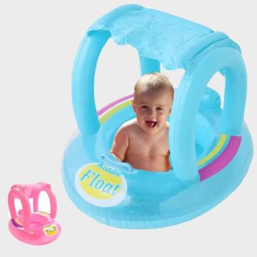 Imagem de Boia Infantil Bote Baby  Kiddie Com Cobertura  - SUMER VERÃO, Azul buz
