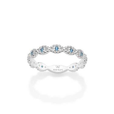 Imagem de Anel Skinny Infinitos com Zircônia Prata 925 Rommanel 810402 Tamanho:1