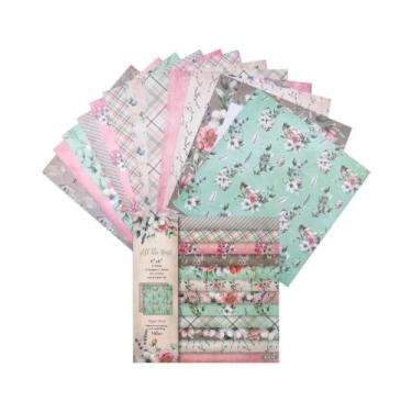 Imagem de Papel Cartão Vintage Com Padrão Floral 6X6 Polegadas Para Scrapbooking