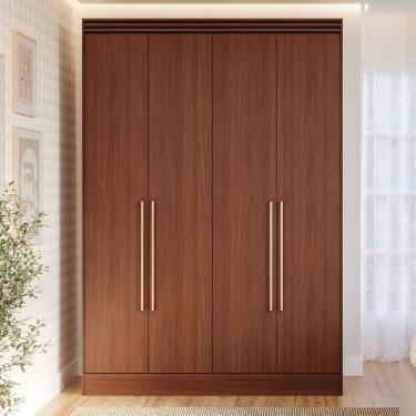 Imagem de Guarda-roupa Solteiro 4 Portas 159cm 100% Mdf Lumiar Espresso Móveis Jequitiba