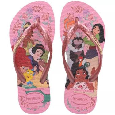 Imagem de Chinelo Dedo Infantil Meninas Havaianas Slim Princess Cor:RosaTamanho: