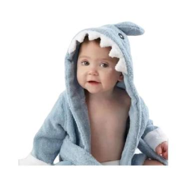 Imagem de Roupão De Banho Infantil Unissex De Algodão Com Capuz, Pijama Macio, C