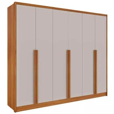 Imagem de Guarda Roupa Realeza Casal 6 Portas 6 Gavetas Tcil Cor Cinamomo Off Wh