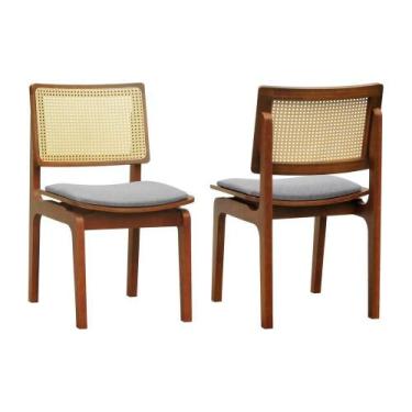 Imagem de Kit 2 Cadeiras Gus Madeira Maciça Encosto Telinha Assento Anatômico - 