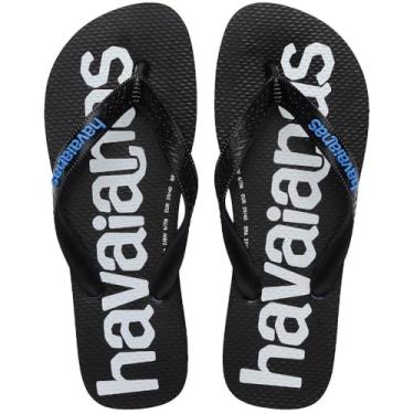 Imagem de Chinelo Havaianas Masculino Top Logomania II Azul Brilhante Tira Larga Conforto Tamanho 39-40 Original