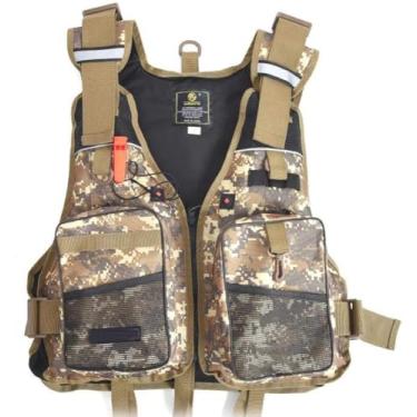 Imagem de Colete De Pesca Com Mosca Multi-bolso De Secagem Rápida Ao Ar Livre Lazer Pesca Fotografia Colete Homens E Mulheres Com Alça De Ombro Ajustável, Camouflage, One Size