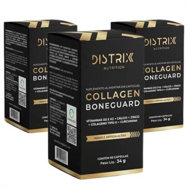 Imagem de BoneGuard Distrix — Fórmula 7-em-1 com Colágeno Tipo II, D3 2000UI, K2, Cálcio e Magnésio para Saúde Óssea e Articular — Kit 3 Frascos (90 Dias 180 cápsulas) — Premium Mobilidade e Flexibilidade
