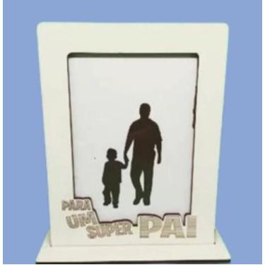 Imagem de Porta Retrato PAI fabricado em MDF Laminado branco 6mm. - Mimos e Arti