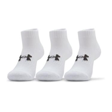 Imagem de Meia Under Armour Core Cotton Low Cut Cano Curto Kit 3 Unidades Branca