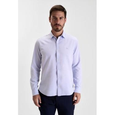 Imagem de Camisa docthos slim manga longa maquinetada, 012 azul, M