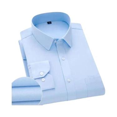 Imagem de Camisa Masculina Slim Fit Listrada De Manga Longa, Não Amassa, Antirru