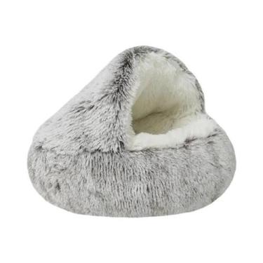 Imagem de Cama Redonda Pequena De Pelúcia Para Gatos, Colchão Quente E Confortáv