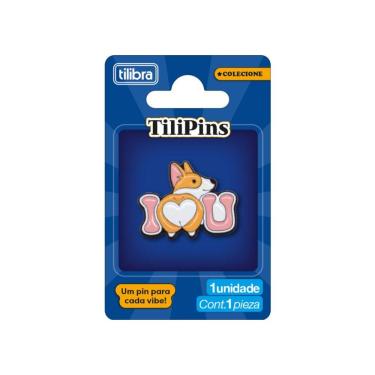Imagem de Pin de Metal Tilibra Tilipins Modelo 6 Acessório Estiloso para Mochilas Estojos Bonés Crachás Jaquetas