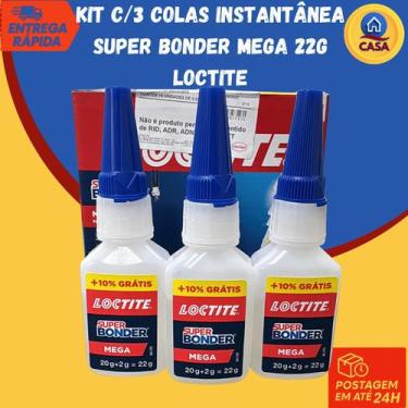 Imagem de Kit 3 Colas Instantânea Super Bonder Mega 22g - Loctite