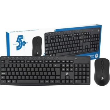 Imagem de Kit Teclado E Mouse Sem Fio Office Kw-500 2.4ghz Preto 5+