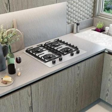 Imagem de Cooktop A Gas Mueller 4 Bocas Aluminio Com Grade Dupla Bivolt, Bivolt