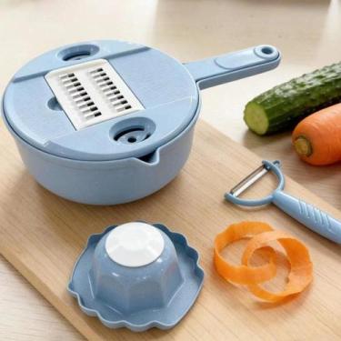 Imagem de Mandoline Ralador 12 Peças Fatiador Legumes Frutas Cortador Inox Desca