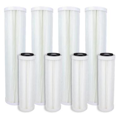 Imagem de Kit 4 Refil Filtro Água Plissado Lavável Big 20 E E 10 Slim Branco - R