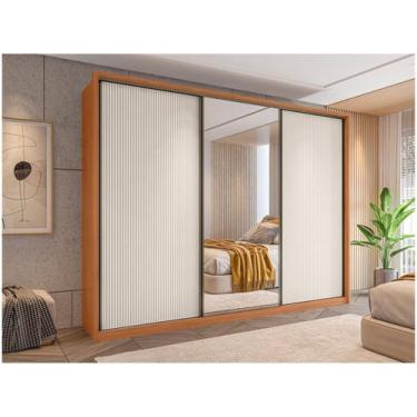 Imagem de Guarda-roupa Casal com Espelho 6 Gavetas 3 Portas de Correr Caemmun Sp