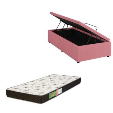 Imagem de Cama Box Baú Solteiro Blindada com Colchão Solteiro Espuma D20 12cm - 