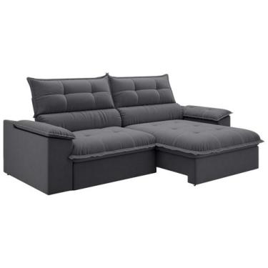 Imagem de Sofá 4 Lugares Retrátil Reclinável Slim Venetto Besthouse, Titânio, 4 