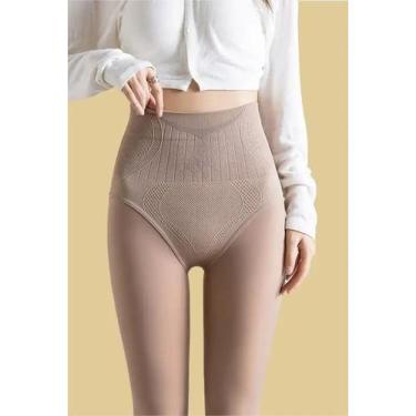 Imagem de Meia calça fio 70 cintura alta modela barriga e bumbum - ANDS, Bege es