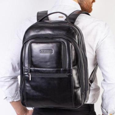 Imagem de Mochila Masculina em couro Office - Vira Vento, Preto