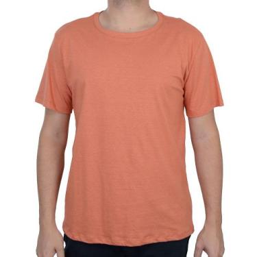 Imagem de Camiseta Masculina Básico.Com Linho Marrom Telha - 102101 - Basico.com