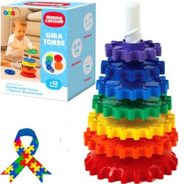 Imagem de Gira Torre Brinquedo de Montar Didático Infantil Educativo - GGB Brinq