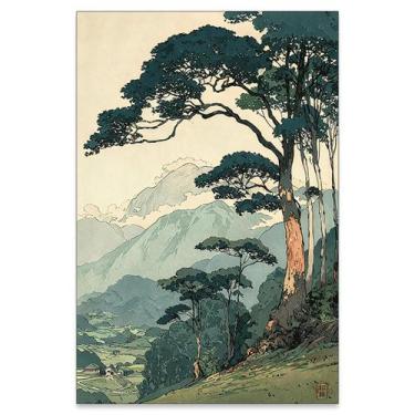 Imagem de Pôster WIUHIO Nature Mountain Landscape Floresta Japonesa 40x60cm