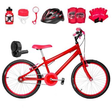 Imagem de Bicicleta Infantil Masculina Aro 20 Alumínio Colorido + Kit Premium - 