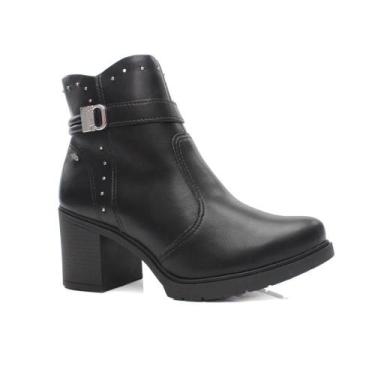 Imagem de Bota Feminina Dakota Salto Médio Grosso Ankle Boot, 36, Preto