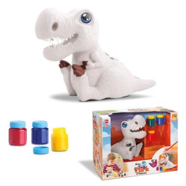 Imagem de Brinquedo Infantil Dinossauro Baby Dino Park Pintura com 3 Tintas para