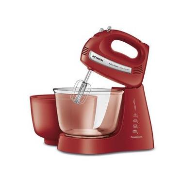 Imagem de Batedeira Convencional Mondial B-55-R Bella Massa Inox 4L 500W Vermelho 110V
