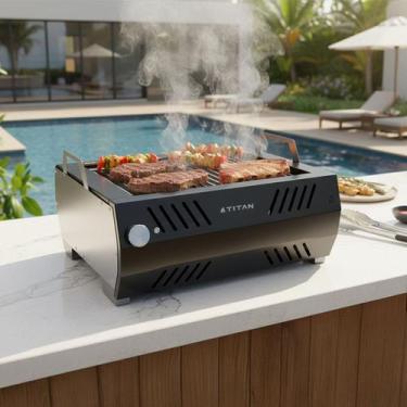 Imagem de Churrasqueira Grill Elétrica Portátil Fine Move 2400W 220V Titan - Tit