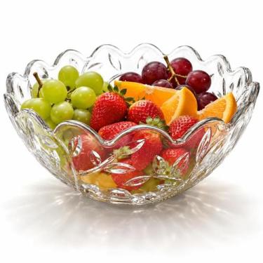 Imagem de Fruteira Centro De Mesa Decorativa Vidro Elegante 22cm Lily - EM CASA 