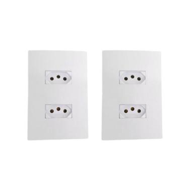 Imagem de Kit 2 Conjunto Tomada Dupla 2P+T 20A Ilumi i9 Branco