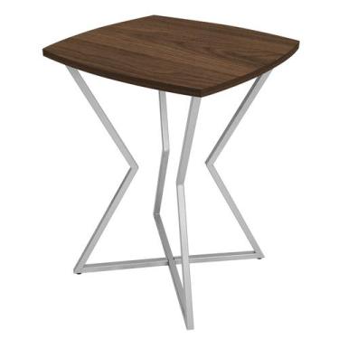 Imagem de Mesa de Canto Lateral Alta Quadrada para Sala Austria - Prata Villandr
