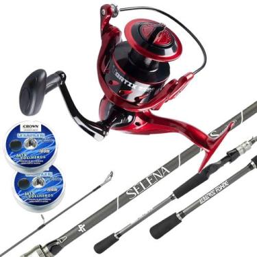 Imagem de Kit Pesca Maruri Vertix 4000 FD 6 Rol. + Vara Albatroz Selena 1,65m 7-