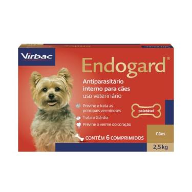 Imagem de Virbac Endogard Vermífugo para Cães até 2,5 kg c/ 6 Comprimidos