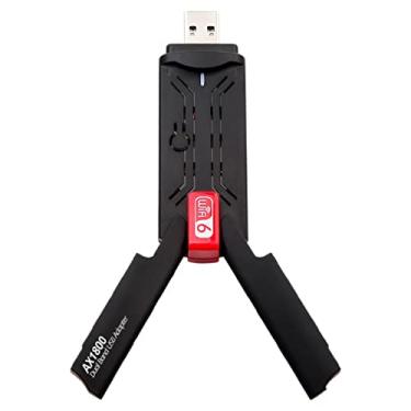 Imagem de Adaptador USB WiFi 6 de 1800 Mbps USB3.0 Wi-Fi Dongle 802.11ax Dual Band 2.4G/5Ghz Placa de rede sem fio para Windows 7 10 11 USB WiFi dongle para desktop, laptop, ethernet PC WiFi 6