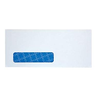 Imagem de Quality Park #10 Envelopes de tiras para segurança de janela, 10 x 23 cm, 10 kg de tecido branco, envelope tratado, 500/caixa (QUA90119R)