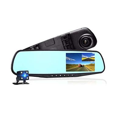 Imagem de Espelho Retrovisor Lcd Colorido de 4,3 com Câmera Frontal Full Hd e Câmera de Ré Kit