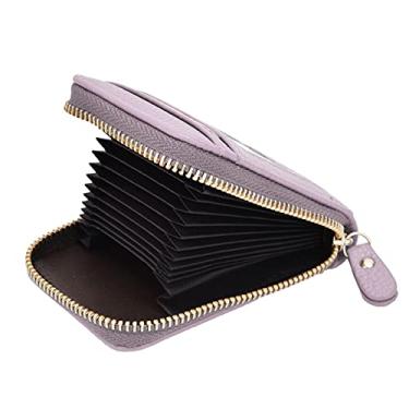 Imagem de Bolsa para cartão, bolsa para cartão antifurto antimagnético para compras para viagem para casa para negócios (roxo claro)